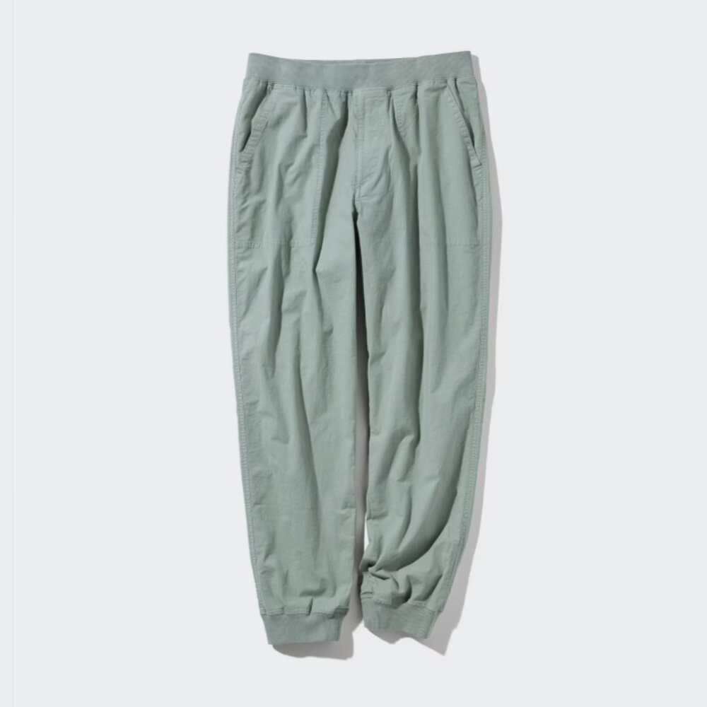 Uniqlo Cotton Relaxed Joggers Olive Green Garment Dyed Size Medium VGUC